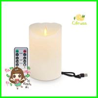 เทียน LED CLAIRE WAX REMOTE RECHARGE DIM 5 นิ้ว 0.3 วัตต์ WARMWHITE สีขาวLED PILLAR CANDLE CLAIRE WAX REMOTE RECHARGE DIM 5IN 0.3W WARMWHITE WHITE **ราคารวม Vat แล้วค่ะ ไม่มีบวกเพิ่ม**