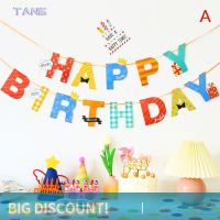 ?【Lowest price】TANG Happy Birthday BANNER Candy Bar Garland Decor bronzing Macaron สุขสันต์วันเกิด bunting First Birthday PARTY Supplies Baby Shower