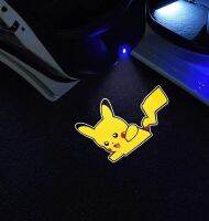 1/2/4pcs Novelty Dynamic Cartoon Car Door Warning Welcome Light Pikachu Anime Decor Motorcycle Atmosphere Projection Light Bulbs  LEDs HIDs