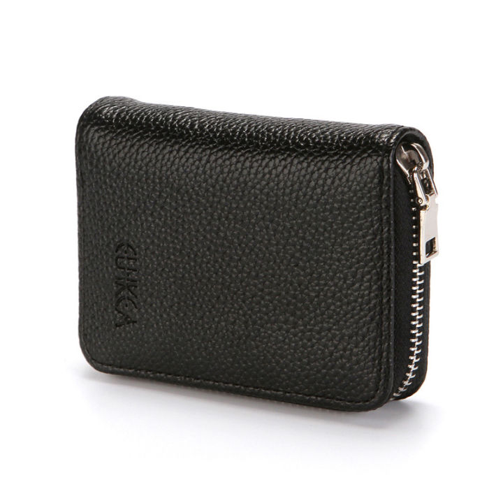 shenwin-store-กระเป๋าสตางค์สำหรับผู้หญิง-ตัวยึดการ์ดกระเป๋ากระเป๋านามบัตร-pu-มีซิปป้องกันขโมย-rfid-หลายช่องเสียบบัตร