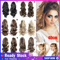 Clip-On Curly Ponytail Hair Extension Women Claw On Long Wavy Wig Hair Piece