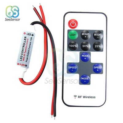 ❈☂◘ 12V RF Wireless Remote Control Switch Controller LED Dimmer Mini In-line LED Light Controller