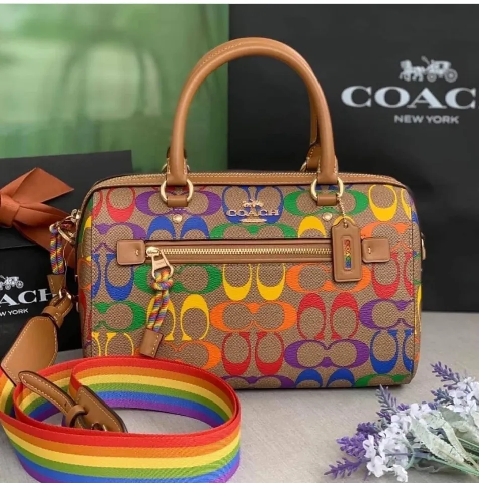 Rowan Satchel In Rainbow Signature Canvas : r/Coach