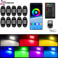 46810 In 1 RGB LED Rock Lights Bluetooth-Compatible APP Control Music Sync Car Chassis Light Undergolw Waterproof Neon Lights