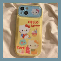 เคสไอโฟนด้านหลังสีคมชัดน่ารักสีครีม KT ปลอกกันกระแทกแมว Iphone15 15Plus 15pro 15Promax 14 14Plus 14pro 14promax IPhone 7 8Plus X XR XS Max 11 12 13 Pro Max TPU