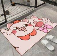 【Hot sales】 หมูการ์ตูนน่ารักข้ามพรมแดนแผ่นรองพื้นโคลนไดอะตอมรูปพิเศษห้องน้ำห้องน้ำห้องครัวหนาดูดซับน้ำกันลื่นแห้งเร็ว