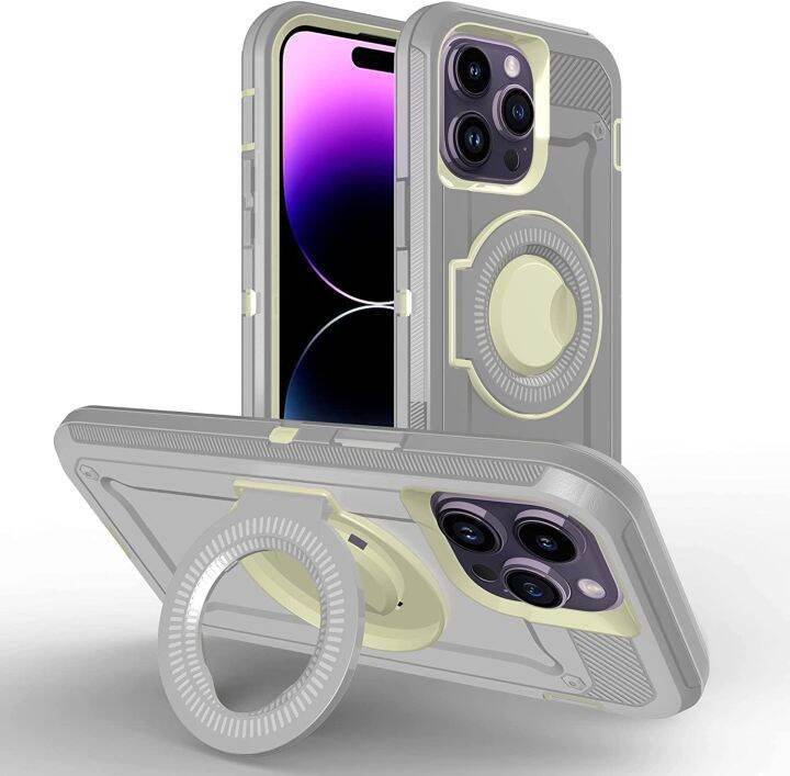 ขาตั้งแหวนแม่เหล็ก-heavy-duty-drop-protection-3ชั้น-full-body-กันกระแทกทหารเคสป้องกันสำหรับ-iphone-14-pro-max-14-plus-14-pro-13-pro-max-13-12-pro-max-12-compatible-ด้วย-magsafe