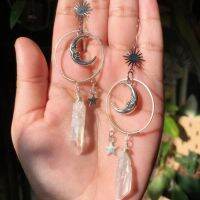 Natural Irregular White Clear Quartz Crystal PendantCelestial Metaphysical JewelryWaterfall Boho Witchy Boho Jewelry