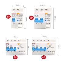 ดินรั่ว NXB-63เบรกเกอร์ DZ47LE-63 16A 20A 25A 32A 40A 50A 63A C45บ้าน MCB ที่มีข้อบ่งชี้1P 2P 3P 4P