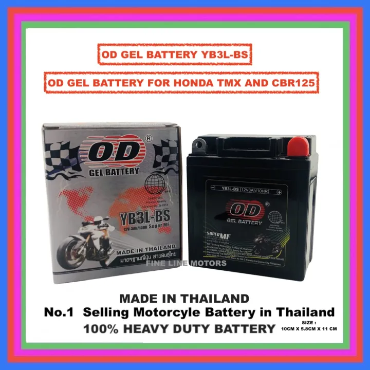 Original Heavy Duty OD Gel Battery For HONDA TMX AND HONDA CB125 ...