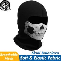 ฮาโลวีนที่น่ากลัวหน้ากากฮาโลวีนเครื่องแต่งกายสำหรับผู้ใหญ่ Musion - Balaclava เต็มใบหน้าหน้ากากกับกะโหลกผีสีดำพิมพ์สำหรับพรรคคอสเพลย์ฮาโลวีนรถจักรยานยนต์จักรยานขี่จักรยานกลางแจ้งสเก็ตบอร์ดเดินป่าเล่นสกี828