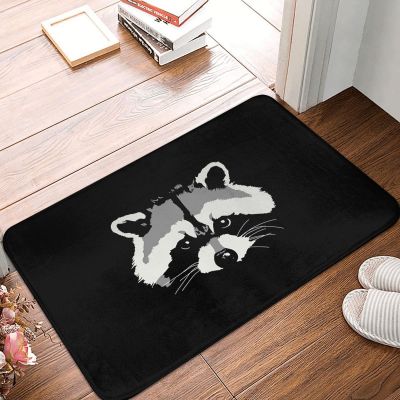 Animals Art Kitchen Non-Slip Carpet Raccoon Face Living Room Mat Welcome Doormat Home Decor Rug