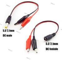 25cm 5.5MM 2.1MM Alligator Clip DC Jack Connector Power Male Female Cable Test Lead Crocodile Wire W6TH