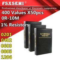 400valuesX50pcs 0201 0402 0603 0805 1206 Resistor Resistors 1 SMD SMT Chip Assortment Kit 0R-10M Sample Book free shipping