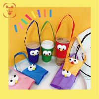 【hot】 Big eyes portable Tote cloth cup bag Cartoon Anti-Hot Cup Cover environmental tote 7colors ！