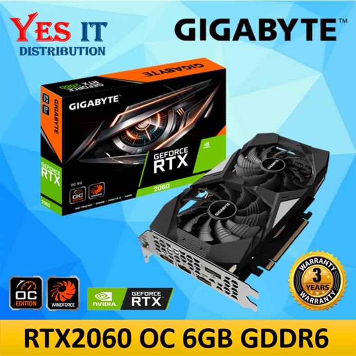 GIGABYTE RTX2060 OC 6GB GDDR6 192BIT GRAPHIC CARD ( GV-N2060OC-6GD