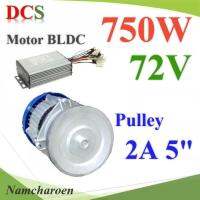 มอเตอร์บลัสเลส DC 72V 750W ติดตั้งมู่เล่ย์ 5 นิ้ว 2 ร่อง A พร้อมกล่องคอนโทรล BLDC Motor รุ่น BLDC-750W-72V-Pulley