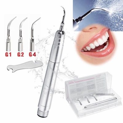 Dental Ultrasonic Air Scaler with 3 Tips Tooth Calculus Remover Cleaning 4/2 Holes Handpiece Whiten Tooth Cleaner Dentist Lab
