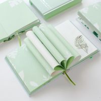 《   CYUCHEN KK 》 Creative Plant Leaves Strap Hardcover Student Notebook Diary Notebook