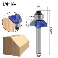 【⊕Good quality⊕】 chenguang 1ชิ้นก้าน1/4 45องศา Chamfer Router บิตสร้างขอบคุณภาพสูงงานไม้เครื่องตัดมิลลิ่งสำหรับเศษไม้