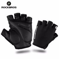 hotx【DT】 ROCKBROS Half Fingger Gloves Shockproof Breathable Men MTB Mountain Cycling Clothings