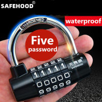 Heavy Duty 4 Dial Digit Combination Lock Weatherproof Protection Security Padlock Outdoor Gym Safely Code Lock Black Anti-theft