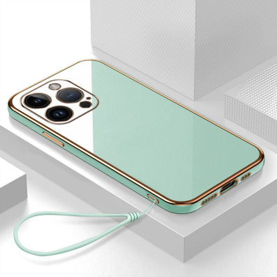 เคสโทรศัพท เคส iPhone 14 Pro case เคสหรูหรา 6D ชุบซิลิโคนอ่อนนุ่มกรอบสี่เหลี่ยม Shiny Bling ฝาหลัง