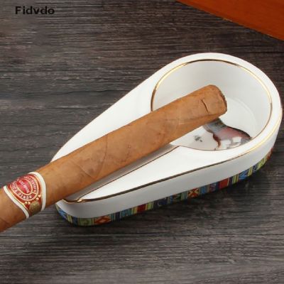 Fidvdo Ceramic Cigar Ashtray Portable Ashtray For COHIBA Cigar Single Cigar Holder TH 5211042❄✆▨