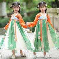 【CW】 Girls Autumn New Ancient Embroidery Chinese Style Hanfu Fairy Princess Skirt Party Evening Performance Cosplay Dress Vestido