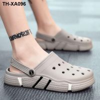 Male tide amphibious outside slippers camouflage beach sandals shoes non-skid hole men new half big yards