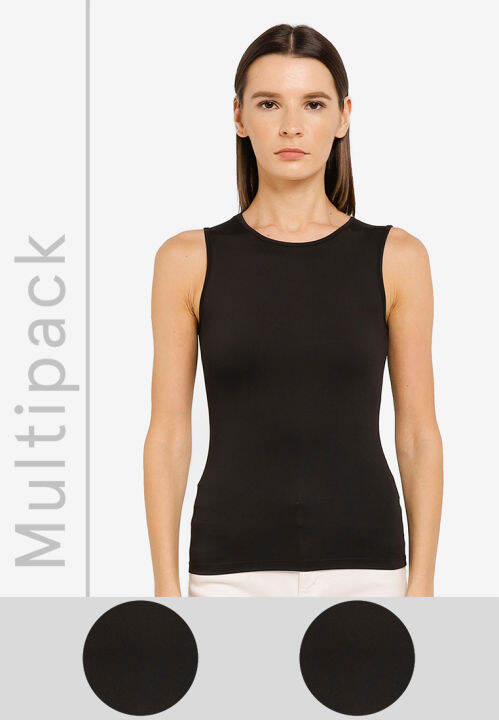 Zalia Basics - Basic Round Neck Inner Tank Pack of 2 | Lazada.co.th