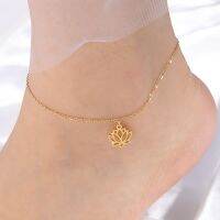 Stainless Steel Beach Accessories Jewelry Stainless Steel Bracelet Lotus Flower - Anklets - Aliexpress