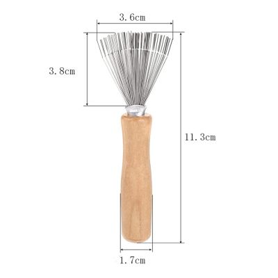 ‘；【。- 1PCS Wooden Comb Cleaner Delicate Cleaning Removable Hair Brush Comb Cleaner Tool Handle Embeded Tool Broken Hair Cleaner