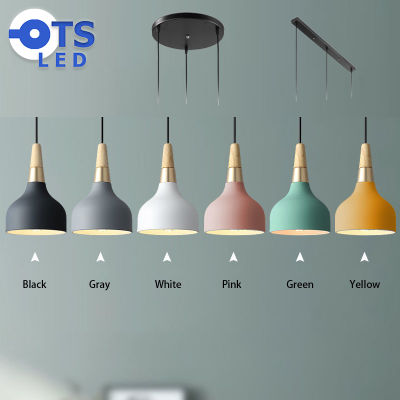 TS LED โคมไฟห้อยเพดาน โคมไฟเพดาน โคมไฟโต๊ะกินข้าว โคมไฟคาเฟ่ โคมไฟสวยๆแขวน ขาว/สีดำ/สีเขียว/สีชมพู/สีเหลือง/สีเทา