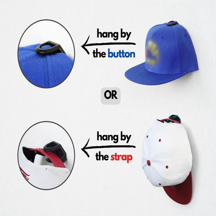 ขอเกี่ยวแบบหมวกเบสบอลที่แขวนหมวกวิธีแขวนคู่สำหรับแขวนหมวกหมวกหูฟังคุณภาพสูงของแท้