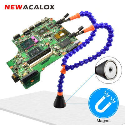 NEWACALOX Soldering Holder Soldering Third Hand Magnetic Y-type Flexible Arm for PCB Fixture Helping Hands Welding Repair Tool