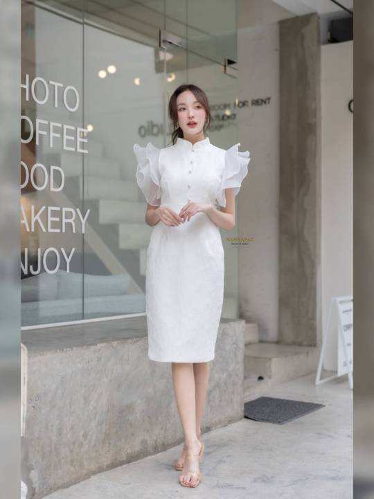 dress-เรียบหรู-ดูดีมีราคา-ใส่ออกงานได้เลยนะคะ-งานดีมาก-ผ้าลูกไม้ทั้งตัว-ใส่สบาย-มีซับในอย่างดี-งานซิปหลัง-มีฟองน้ำอกด้วย