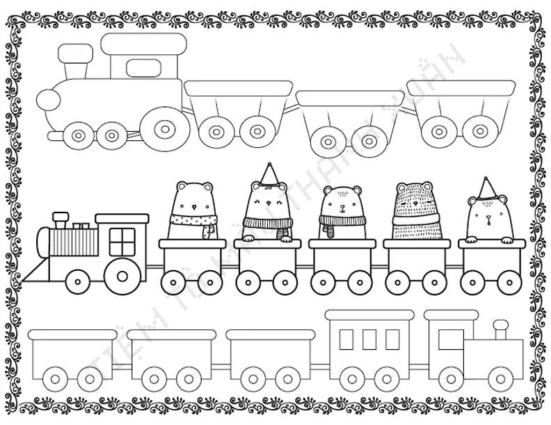 Tranh tô màu tàu hỏa xe lửa đẹp nhất cho bé tập tô