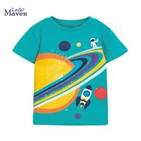 Little Maven  Summer T Shirt Boys Children Clothes Cotton Short Sleeves Cartoon Planets T-shirts Kids Tee NewTops