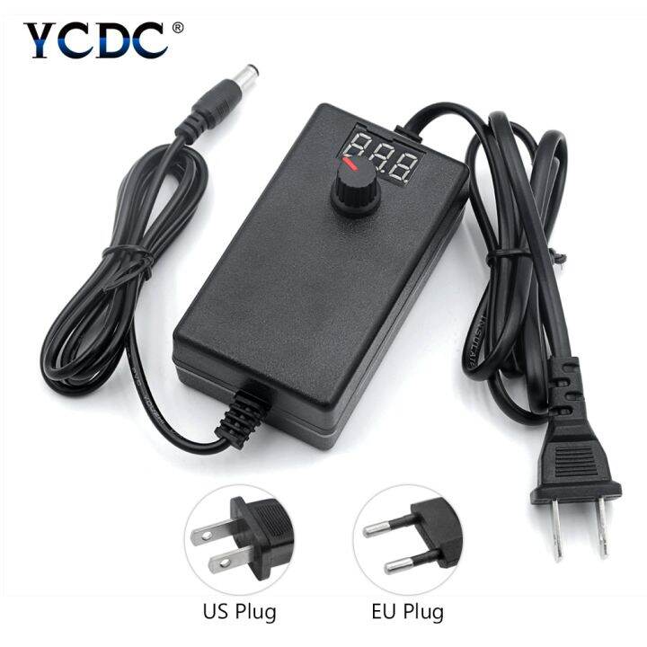 Adjustable Voltage Power Supply Adapter US/EU Plug DC 312V 2A/924V 1A