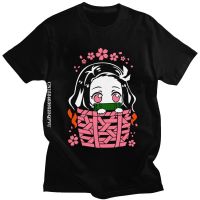 Kawaii Demon Slayer Kimetsu ไม่มี Yaiba Tshirts ผู้ชายผ้าฝ้าย Nezuko Kamado เสื้อยืดกราฟิกอะนิเมะมังงะ Tee Tops ติดตั้ง GothicS-5XL