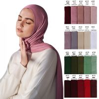 Jilbab เสื้อเจอร์ซีย์ Wanita มุสลิม SyaN Katun Modal Melar Hijab Polos Lembut Kepala Turban มุสลิม Limah Syal Kepafrika Scarves170 * 60