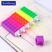 5 Color Creative Building Blocks Highlighter Marking Pen Cute Kawaii Graffiti Pens Child Student Painting StationeryHighlighters  Markers