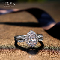 Lenya Jewelry แหวนเงินแท้ ประดับด้วย คิวบิกเซอร์โคเนีย (Cubic Zirconia) เรียบหรู เสริมบุคลิกเพิ่มความมั่นใจ ตัวเรือนเงินแท้ 925 ชุบทองขาว