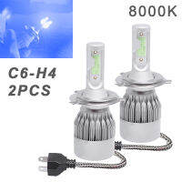 2ชิ้น H4 C6 3800LM 8000K 36W ซังนำรถชุดไฟฉายติดศีรษะหลอดไฟสูงหรือต่ำ