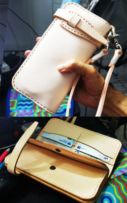 สง่าและนุ่มนวม กับกระเป๋าใบนี้ กระเป๋าสตางค์ สุภาพบุรุษ หนังหนา แท้ เกรด A++ ฟอกฝาดสีครีม (หนังฟอกฝาดทั้งภายนอก ภายใน)