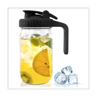 32Oz Mason Jar Pour Spout Lid -Glass Pitcher Graduated Mason Jar Seal for Juice,Milk,Coffee,Tea,Lemonade,Drink