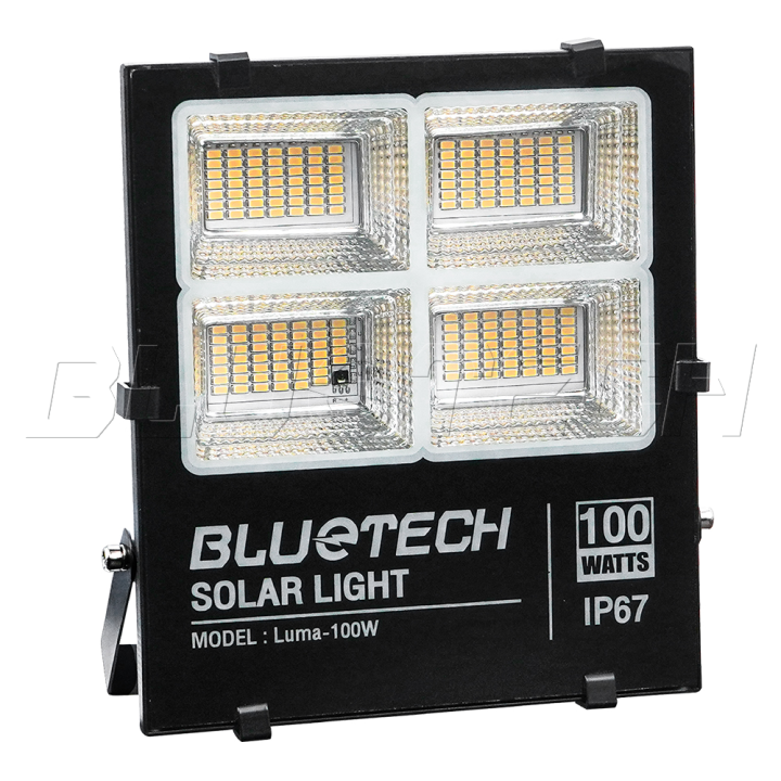 bluetech-usa-ไฟโซล่าเซลล์-ขนาด-100วัตต์-สี-ขาว-white-วอร์มไวท์-warm-white-ไฟสปอร์ตไลท์-solar-cell-led-floodlight-spotlight-รุ่นใหม่-กันน้ำ-ip67-วัตต์เต็ม-รับประกัน-1ปี