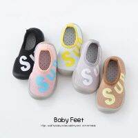 Lucky baby shop รองเท้าเด็ก รองเท้าหัดเดิน รองเท้าพื้นยางซิลิโคน กันลื่น สำหรับ เด็กแรกเกิดถึง3ปี *ลายแฟชั่นตัวอักษร*