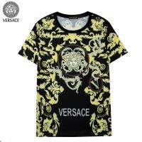 2021ฤดูร้อนเดิม Versaces สำหรับทั้งหญิงและชายเสื้อคุณภาพสูงผ้าฝ้าย100% Unisex แฟชั่น Wild การพิมพ์จดหมายแบบไม่เป็นทางการ